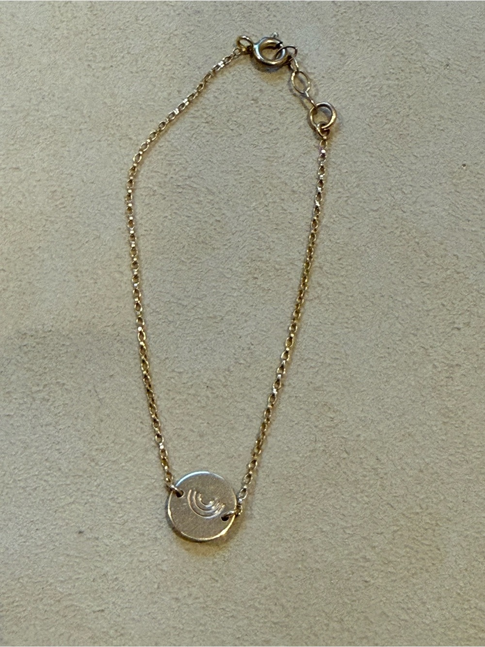 Gold Rainbow Stamped Bracelet 6.5"
